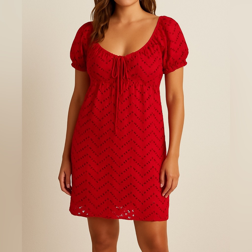 NWT- La Blanca By Rod Beattie Womens Eyelet Swim Coverup Dress. Size M